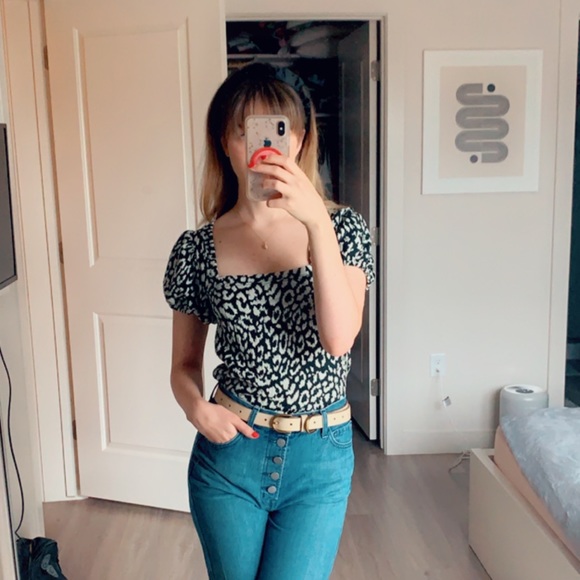 Free People puff sleeve square neck tee - Picture 3 of 4